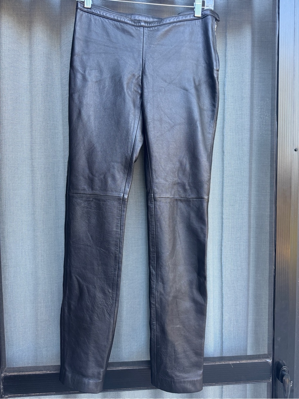 Avanti Black Genuine Leather Straight Leg Pants Size 6